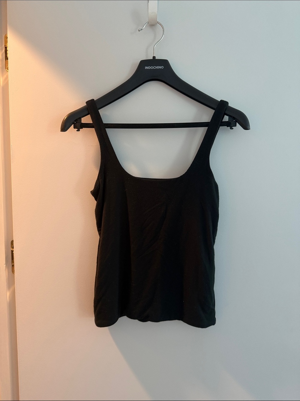 Set of Two: Women's Black and Cream Square Neck Tank Tops
